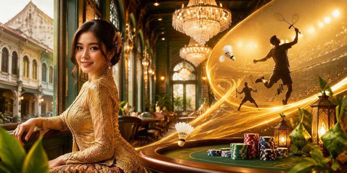 Pengguna Ipoh berbaju kebaya menggunakan platform kasino hiburan ikiss88 dengan selamat